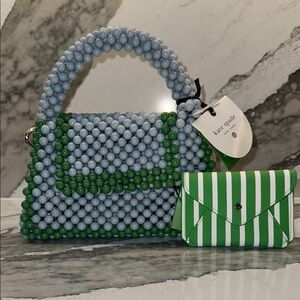 Kate Spade Blue and Green Beaded Handbag